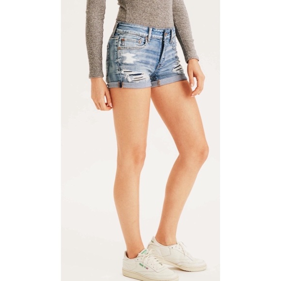 american eagle distressed jean shorts
